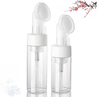 XINHE PET brosse en plastique silicone couleur personnalisée nettoyant pour le visage bouteille en mousse en forme de cylindre avec couvercle 100-250ml