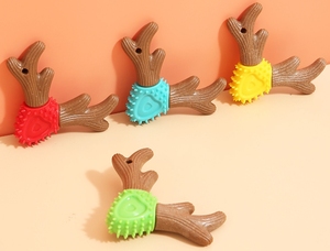 <strong>Wholesale</strong> <strong>Pet</strong> Interactive &amp; Movement <strong>Pet</strong> Dog <strong>Chew</strong> <strong>Toys</strong> Stick Wood-plastic Antler <strong>Durable</strong> and Bite-resistant Teeth Cleaning Stick - Product Image 2