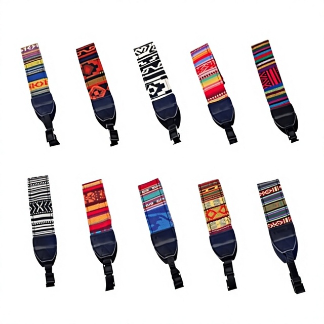 Adjustable DSLR Camera Shoulder Strap with Retro Ethnic Style Pattern and Vintage Design for Mirrorless and SLR Cameras