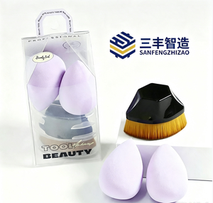 2 + 1 ชุดแปรงแต่งหน้าแบบผสมผสานฟองน้ำและแปรงปัดแป้ง - Product Image 4