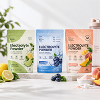 Sachet d'emballage pour électrolytes barrière à l'humidité, mélange de poudre hydratante et suppléments nutritionnels, pochette personnalisée à fermeture éclair