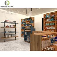 Holzoptik Naturkosmetik-Ladendesign LED-Beleuchtung Kosmetik-Vitrine Make-up-Theke Ausstellungsschrank Ladeneinrichtung