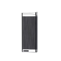 Briquet à essence en gros pour hommes, en métal, coupe-vent, flamme rouge, corps ultra-fin, rechargeable, portable, cadeau d'affaires