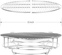 Calandre en acier inoxydable, grille de cuisson à plusieurs niveaux pour Barbecue Kamado de 15 pouces