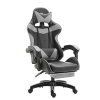 Chaise de jeu personnalisable avec logo fournisseur, accoudoirs réglables, mousse haute densité, repose-pieds en cuir PU, vérin à gaz, dossier haut pour gamer