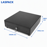Tiroir-caisse métallique compact LASPACK 330*335*90mm, tiroir-caisse POS pour magasin de détail, pharmacie, café, restaurant, comptoir de caisse