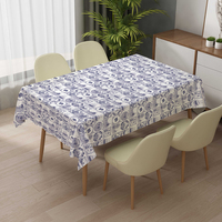 Nappe rose RNPT, nappe rectangulaire en vinyle motif papillon crème, nappe de table à nettoyer facilement, toile cirée durable pour l'intérieur et les fêtes