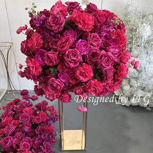 IFG alta calidad fucsia Floral Swag Hot Pink arco flores para boda fiesta decoración del hogar al por mayor - Product Image 5