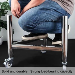 Tekerlekler ile paslanmaz çelik üçgen kazan raf kova cep standı gaz şişesi hareketli depolama raf - Product Image 4