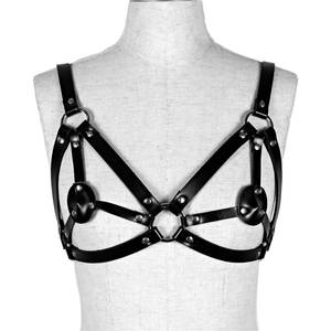 Set Perlengkapan Bondage Bodysuit Lingerie Suspender Garter Belt Kulit PU Wanita yang Dapat Disesuaikan Grosir - Product Image 2
