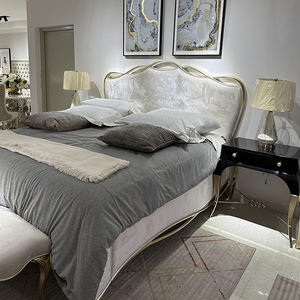 קרקס יוקרה בסגנון צרפתי המלך גודל מיטה מסגרת זהב נייר זהב מגולף המלכה מיטה שינה סטים רהיטים הורים - Product Image 4