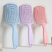 Nouvelle Brosse Coiffante Portable Anti-Moustiques Creuse et Circulaire pour Filles, Volumisante, Massante du Cuir Chevelu, Design Côtelé L-785