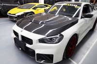 Capot en fibre de carbone sèche de style V pour BMW G42 Série 2 G87 M2, pièces de kit carrosserie extérieur