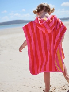 <span class=keywords><strong>Serviette</strong></span> de plage à capuche en <span class=keywords><strong>coton</strong></span> biologique de haute qualité, à rayures double face, tissée, pour enfants, pour le surf - Durable et épaisse - Product Image 2