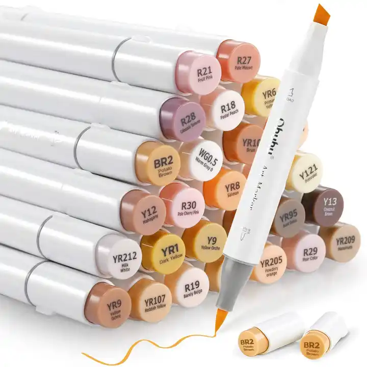 36 skin-tone colors alcohol markers brush