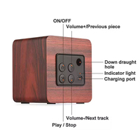 Personnalisé de haute qualité portable rétro mini sans fil haut-parleur d'ordinateur de bureau caisson de basses en bois haut-parleur BT en bois