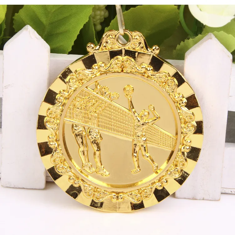 Medaglie sportive della scuola d'onore personalizzate medaglie oro placcato bronzo argento pallavolo medaglie