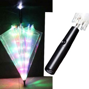 Flashing Light Cool Children 38" Arc POE/ PVC clear Solar <b>Umbrella</b> with Light - Product Image 6