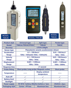 Medidores de vibración digitales Velocidad de aceleración Desplazamiento 3 en 1 Vibrómetro tipo pluma - Product Image 4
