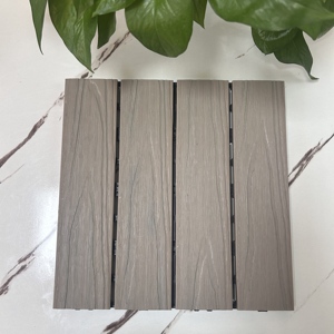 Tuiles <span class=keywords><strong>de</strong></span> terrasse en bois composite à emboîtement 12-12 pouces, tuiles WPC à faire soi-même, imperméables, pour sols extérieurs, patio, jardin, terrasse - Product Image 2