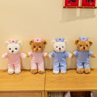 Peluche Ourson Infirmière Mignonne et Douce, Jouet en Peluche Ange Blanc, Ourson en Peluche Personnalisé avec Logo Imprimé, Jouets en Peluche Animaux Rembourrés Personnalisés