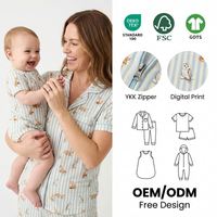 Vêtements pour bébés nouveau-nés respirants personnalisés pour l'été, pyjamas assortis maman et moi, ensemble de pyjamas en bambou pour femmes