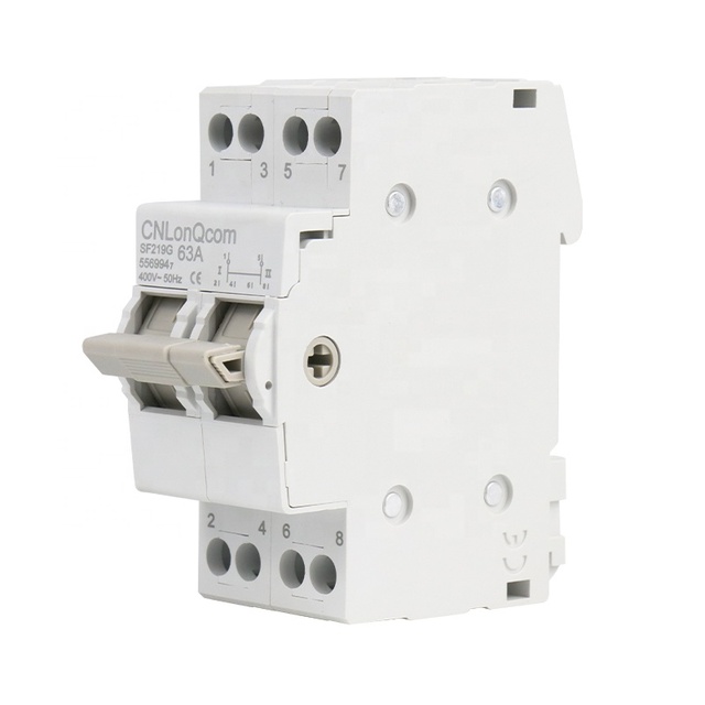 CNLonQcom 2P 63A Dual Power Manual Transfer Switch 230V Interlock Isolating Switch MTS Circuit Breaker