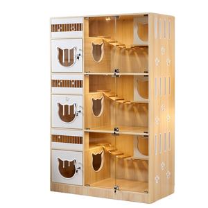 <span class=keywords><strong>2025</strong></span> yeni ürünler 3-Layer katı kedi kınamak gerçek ahşap kedi Villa <span class=keywords><strong>Pet</strong></span> House sürdürülebilir çevre dostu kedi büyük ev - Product Image 6