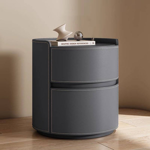 Mesa <span class=keywords><strong>de</strong></span> <span class=keywords><strong>Noche</strong></span> Creativa Minimalista <span class=keywords><strong>de</strong></span> Cuero para Dormitorio Pequeño, Mueble Moderno <span class=keywords><strong>de</strong></span> Acero Inoxidable para Almacenamiento en Sala <span class=keywords><strong>de</strong></span> Estar - Product Image 5