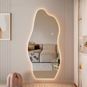 S'AFIELINA Miroir Mural Rond HD Miroir Forme Irreguliere 60 × 45 × 1,0