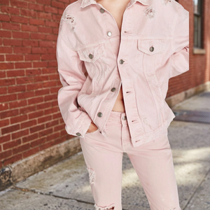Chaqueta Safari de Mezclilla para Mujer, Hecha a Medida, Estilo Desgastado, Ligera - Product Image 5