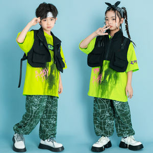 Vêtements Hip Hop de salle de bal pour enfants, débardeur Cargo noir, pantalon de jogging imprimé pour filles garçons, costumes de danse jazz, vêtements de rue pour adolescents - Product Image 1