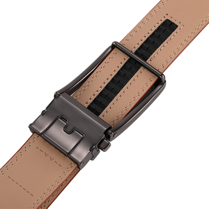 कस्टम लोगो काले भूरे रंग के बेल्ट स्ट्रैप डिजाइनर समायोज्य पट्टी स्वचालित शुद्ध वास्तविक चमड़े के बेल्ट बकल पुरुषों वास्तविक चमड़े के बेल्ट - Product Image 4