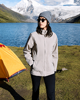 Veste à capuche unisexe chaude à coque rigide avec doublure polaire intégrée, imperméable et coupe-vent, imprimé automne, pour la randonnée, le camping et les activités de plein air