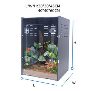 18x12x12 pollici Terrario piatto per l'allevamento di rettili PVC <span class=keywords><strong>geco</strong></span> recinzione Terrario Display per scatola di <span class=keywords><strong>geco</strong></span> leopardo - Product Image 3
