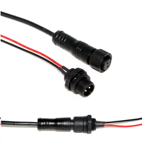 Connecteur étanche IP67 à montage sur panneau, 2 broches mâle-femelle, câble d'alimentation pour appareils d'éclairage LED