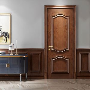 Porte intérieure en bois moderne personnalisée, imperméable, de style européen, en placage de bois, de qualité professionnelle, YALIG - Product Image 3