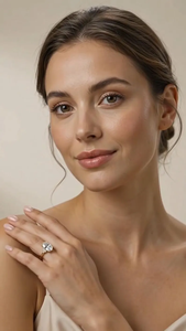3CT Oval Cut Lab Grown Diamond <b>Engagement</b> <b>Ring</b>, Floral Diamond <b>Ring</b>, 14K Gold Promise <b>Ring</b>, <b>Unique</b> Bridal Jewelry Gift - Product Image 5