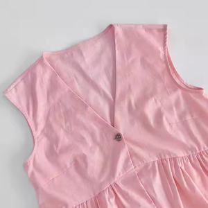 Conjunto de Ropa de Lino Cómoda de Alta Calidad a Bajo Precio 2025, Top Corto Informal Rosa de Algodón para Mujer, Pantalones Cortos de Lino con Cintura Elástica - Product Image 6