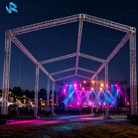 Structure Modulaire Portable en Alliage d'Aluminium Argenté avec Capacité de Charge de 1000 kg, Éclairage d'Écran LED pour Scène et Événements Extérieurs 400x400mm