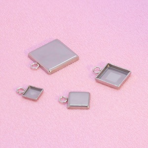 Stainless Steel <b>Square</b> Pendant Holders 6mm-15mm DIY Jewelry Accessories Geometry Design For Crystals And Gemstones - Product Image 3
