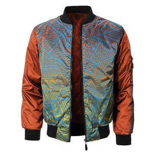 Chaqueta Bomber Sublimada Personalizada de Alta Calidad para Hombre, Estilo Nuevo al por Mayor, Reversible con Cuello Alto y Bolsillos - Product Image 2