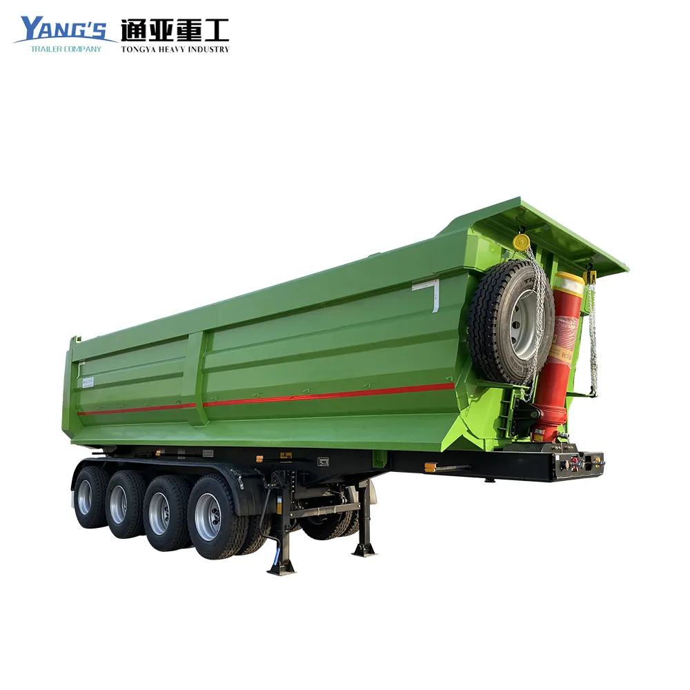 Đá vận chuyển tiện ích thiết bị nghiêng 25cbm 32cbm U Loại nặng 60 tấn xe tải bán rơ moóc