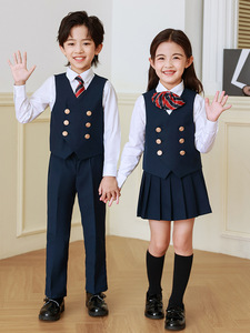 Nuevo Conjunto <span class=keywords><strong>de</strong></span> Uniforme Escolar Estilo Preppy para Jardín <span class=keywords><strong>de</strong></span> Niños y Primaria, Túnica <span class=keywords><strong>de</strong></span> Graduación para Niños y Disfraz para el Día del Niño - Product Image 1