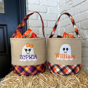 Bolsa Redonda <span class=keywords><strong>de</strong></span> Calabaza para Dulces y Regalos <span class=keywords><strong>de</strong></span> Halloween para Niños, Decoración <span class=keywords><strong>de</strong></span> Calabaza, Fantasma y <span class=keywords><strong>Bruja</strong></span>, Venta al por Mayor con MOQ Bajo, Novedad - Product Image 1