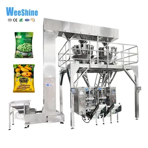 Full Automatic VFFS Vertical Weighing Filling Frozen Food Broiler Wing Chicken Leg Duck Neck Packing Machine with PE Pillow Bag