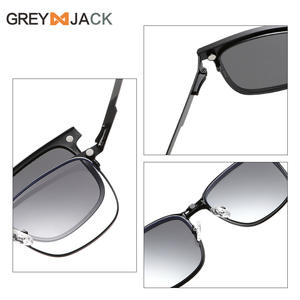 Lunettes de soleil magnétiques pour hommes Grey Jack, monture en acier inoxydable, verres TAC, anti-UV, polarisées, monture complète 6304 - Product Image 1