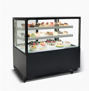 <span class=keywords><strong>Vitrina</strong></span> Refrigerada <span class=keywords><strong>Vertical</strong></span> para <span class=keywords><strong>Postres</strong></span>, Exhibidor de Bebidas con Vidrio Cuadrado e Iluminación LED para Tiendas de Té - Product Image 2