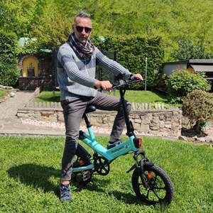 Vélo pliable Bodywel T16 Mini 36V 250W avec moteur arrière, batterie lithium intégrée 7 vitesses, cadre en acier bleu, amortisseur Bodywel T16 Fol - Product Image 1