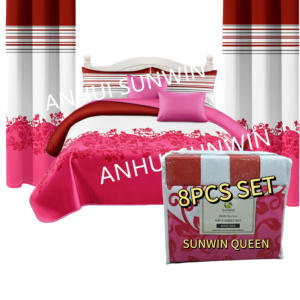 Bán Buôn 8Pcs Bộ Đồ Giường Đặt Tấm Chất Lượng Cao Vua Nữ Hoàng Kích Thước Bộ Đồ Giường Đặt Phòng Ngủ 6 Cái Tấm Với Rèm Cửa Cho Nhà Sử Dụng - Product Image 2